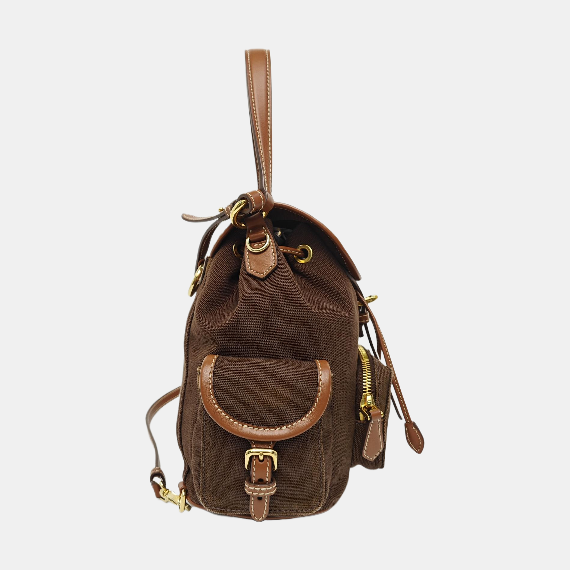 Fabric Backpack Brown