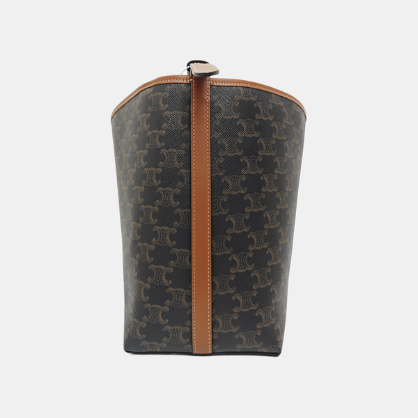 Coated Canvas Shoulder Bag Brown