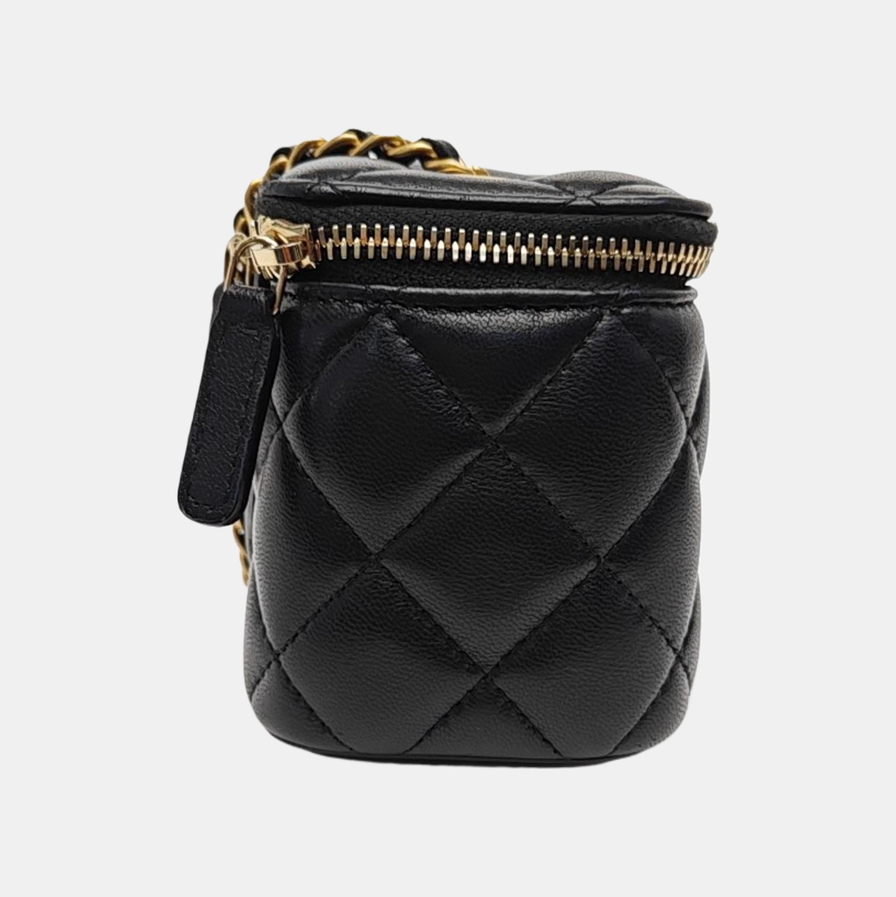 VANITY CASE Mini Quilted Lambskin Black