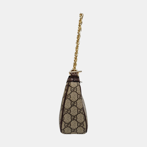 Ophidia Small Monogram Coated Canvas Beige