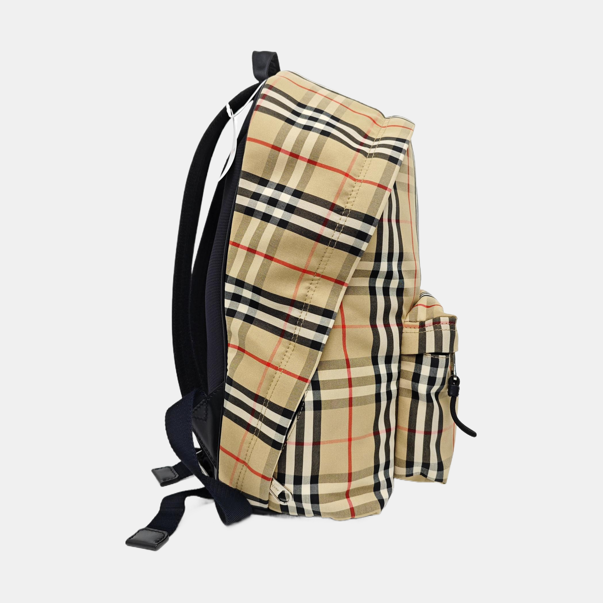 Quilted Fabric Backpack Beige