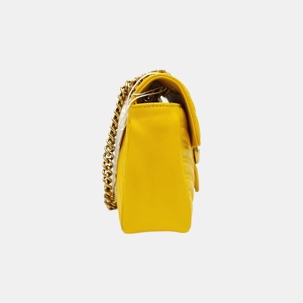 GG Marmont Medium Quilted Calfskin Yellow