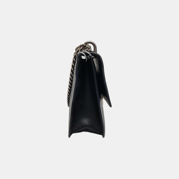 Saffiano Calfskin Crossbody Bag Black