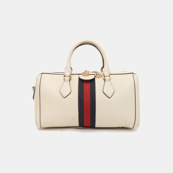Authenticated pre-owned  Ophidia Medium Calfskin White - Top Handle Bag at Looply
