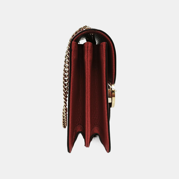Interlocking G Small Calfskin Red