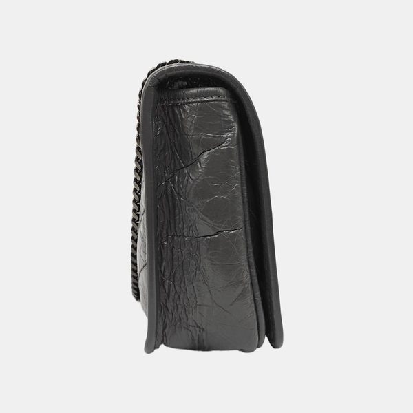 NIKI Mini Chevron Calfskin Gray