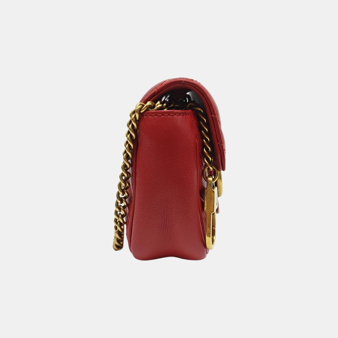 GG Marmont Mini Quilted Calfskin Red