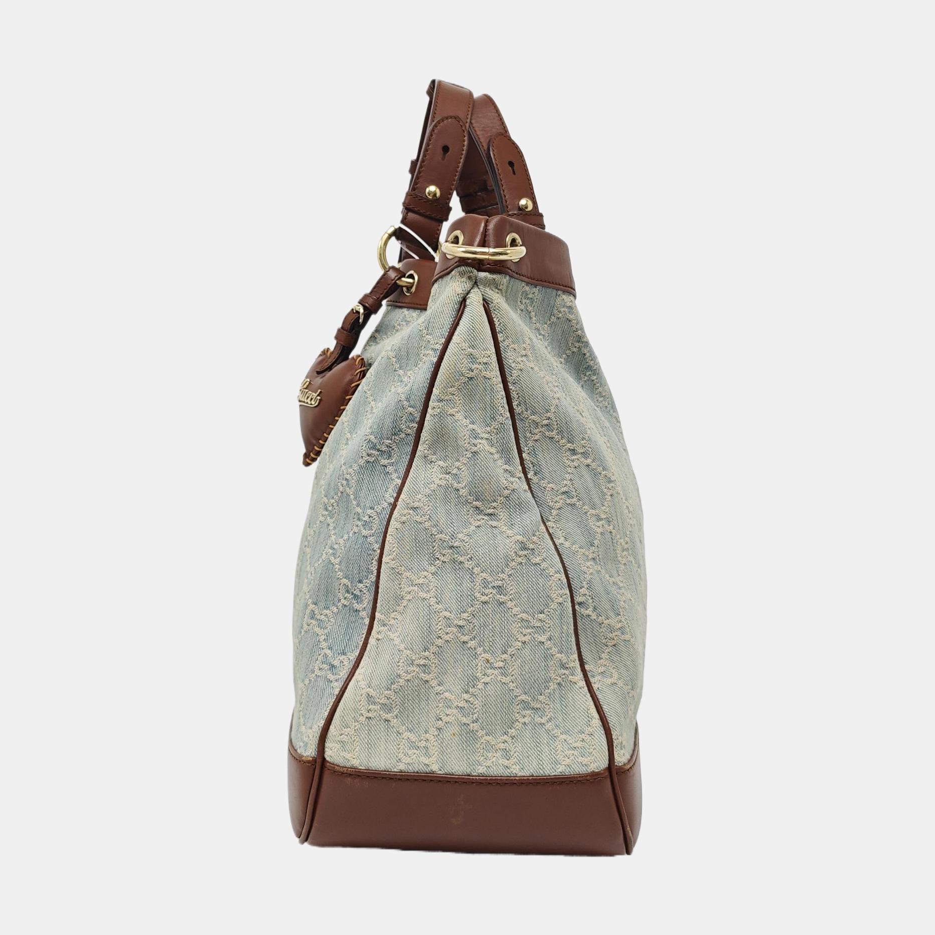 Monogram Denim Tote Bag Blue