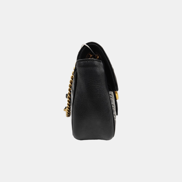 GG Marmont Medium Quilted Calfskin Black