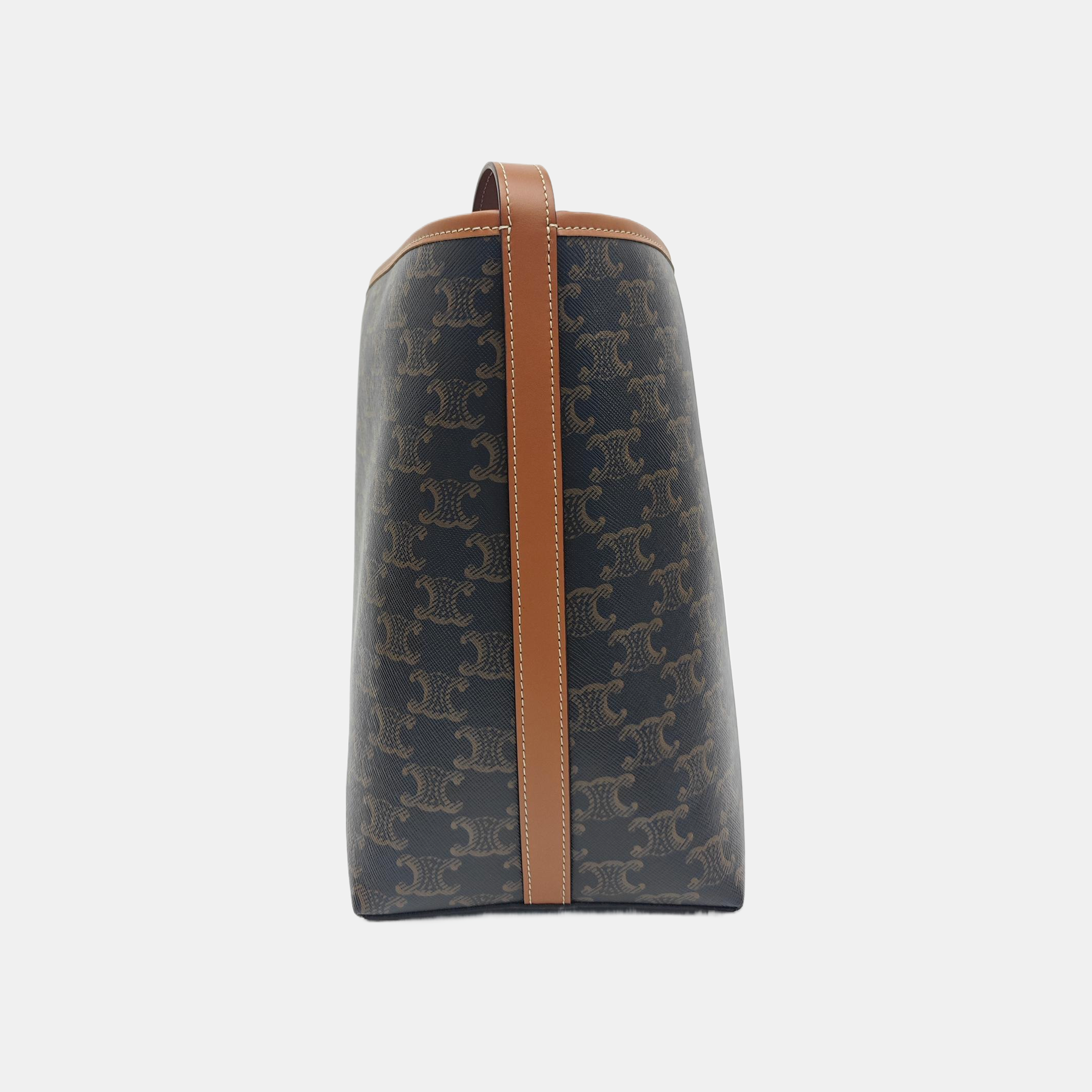 Coated Canvas Shoulder Bag Brown