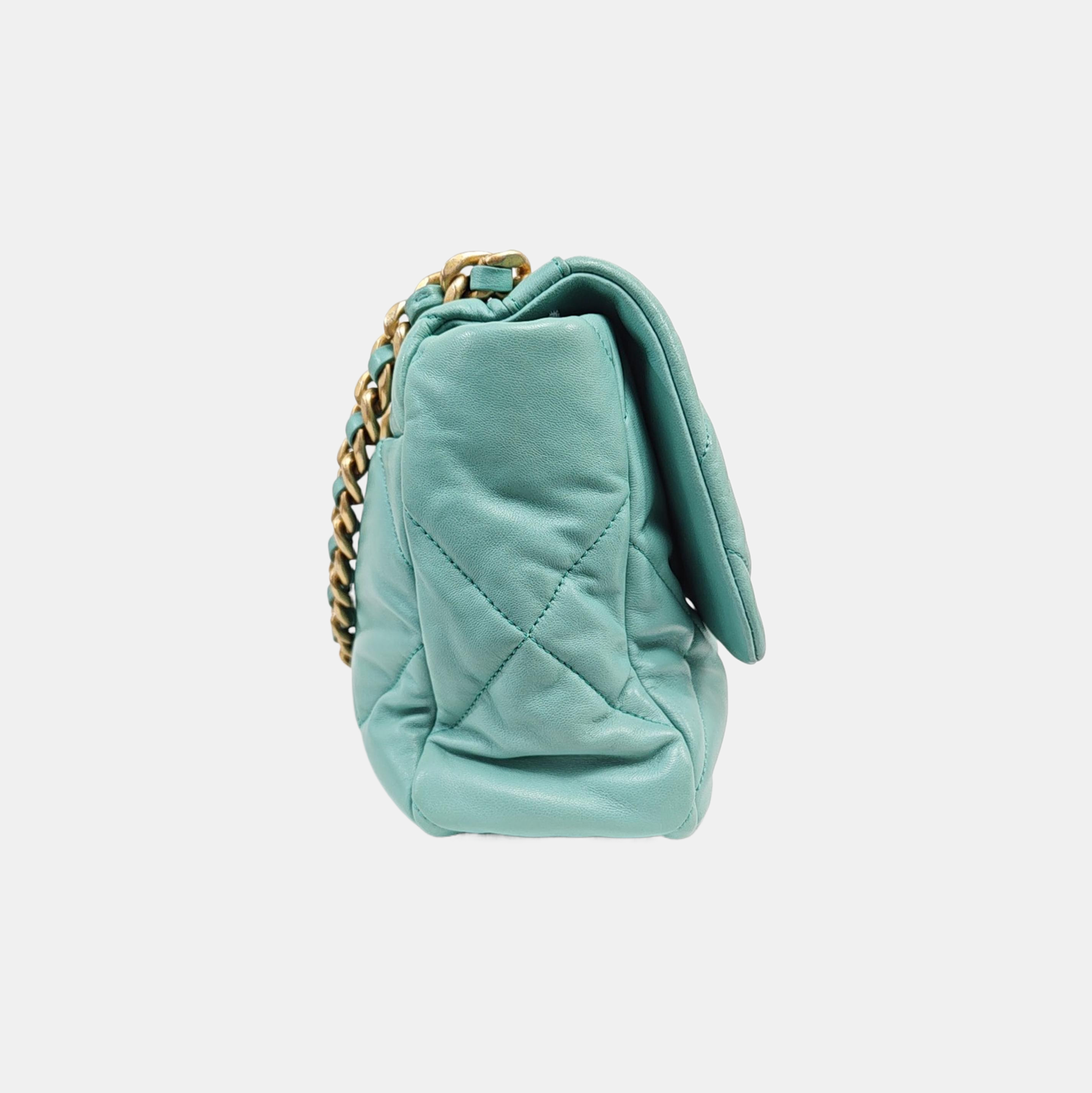 CHANEL 19 Large Quilted Lambskin Green
