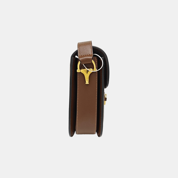 Horsebit 1955 Medium Monogram Coated Canvas Beige