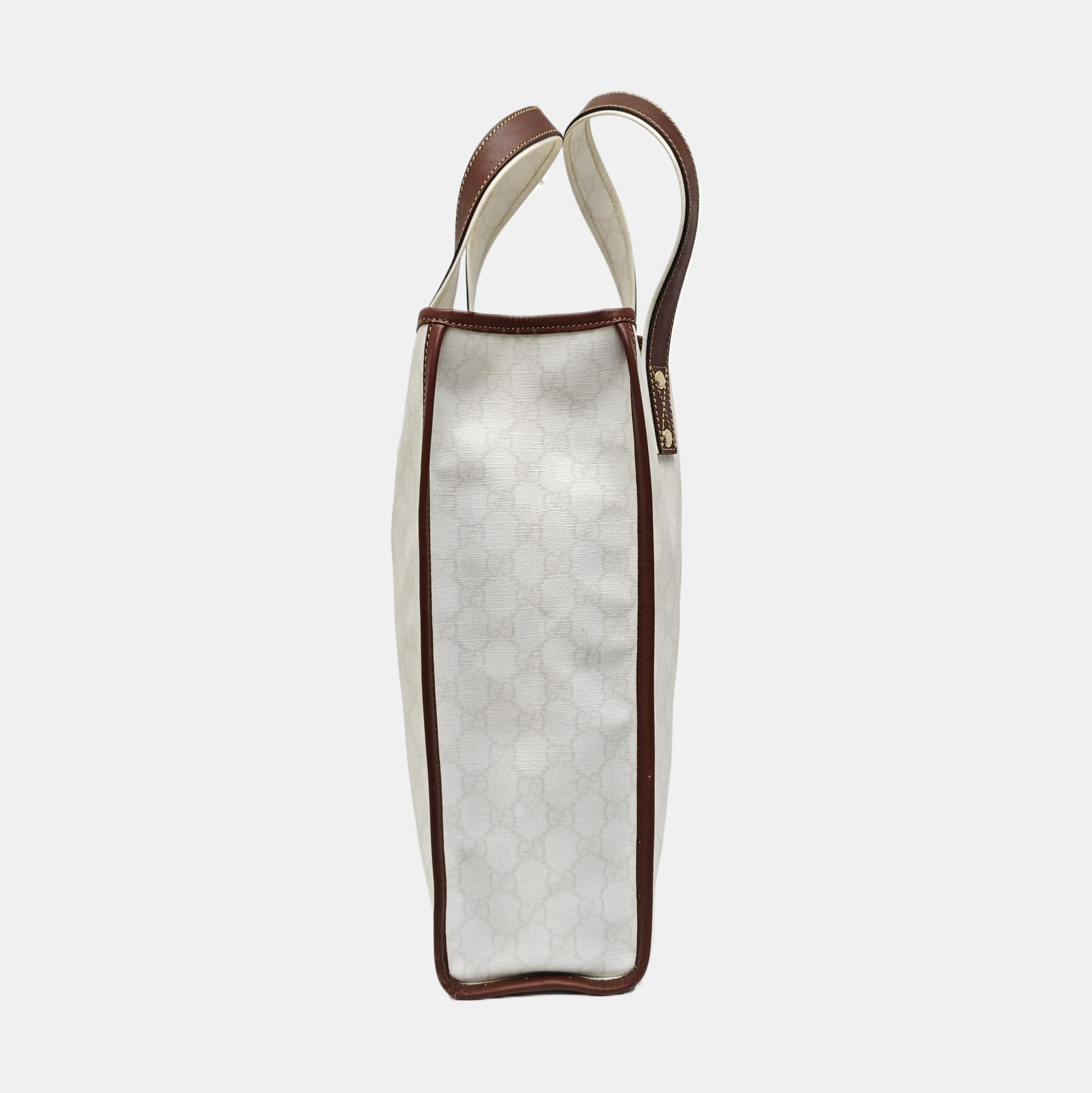 Monogram Coated Canvas Tote Bag White
