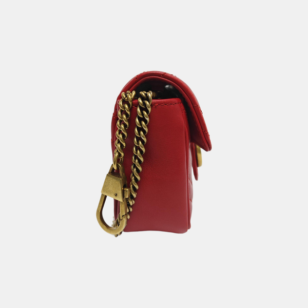 GG Marmont Mini Piel de Becerro Roja