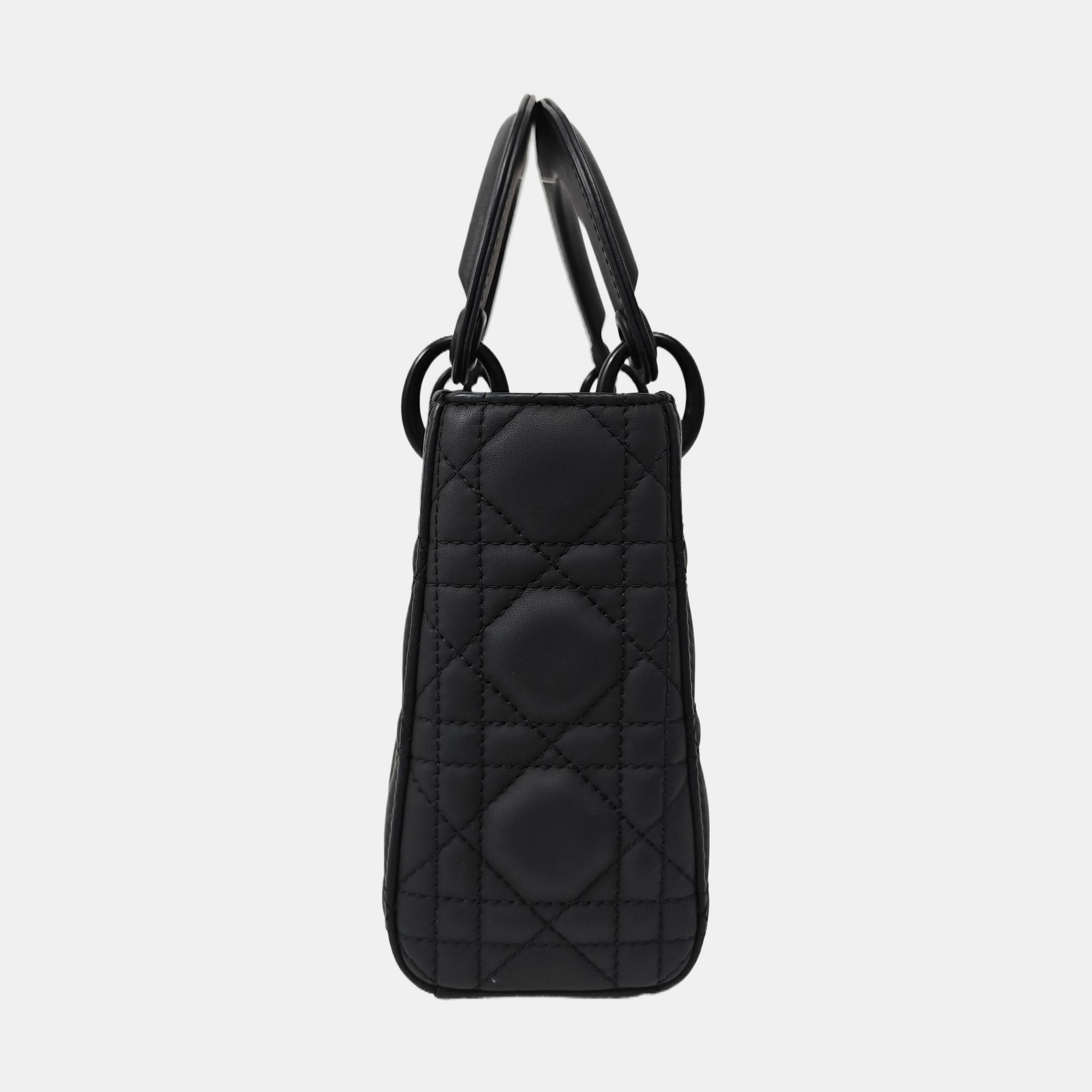 Lady Dior Mini Cannage Calfskin Black