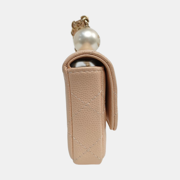 Small Quilted Grained Calfskin Pink