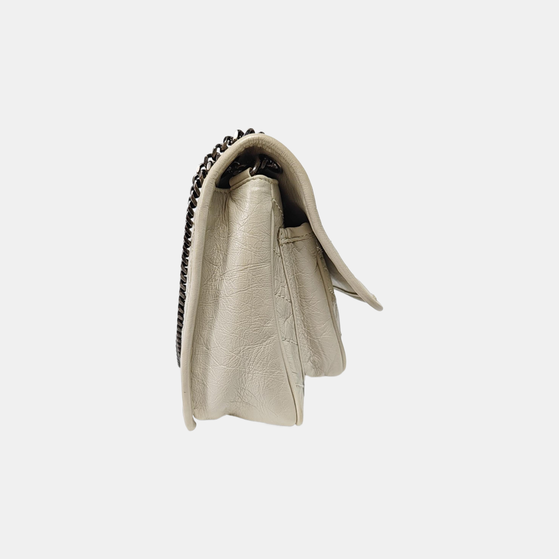 NIKI Small Chevron Calfskin Gray