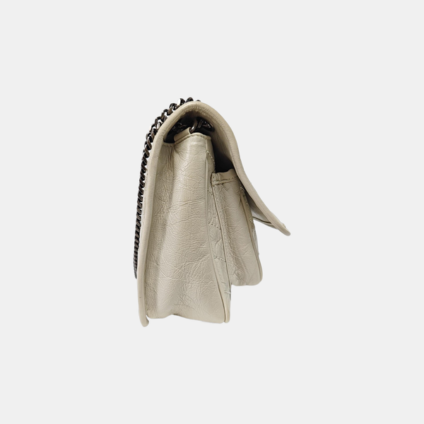 NIKI Small Chevron Calfskin Gray