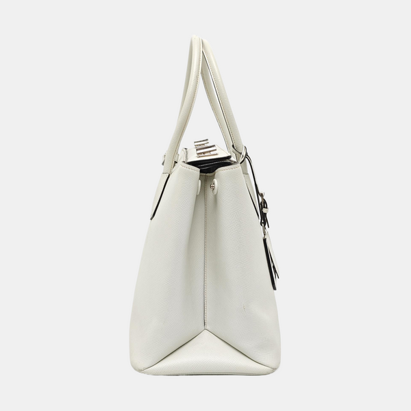 Twin Saffiano Calfskin White
