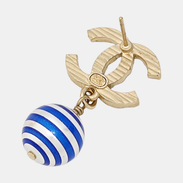 CC Logo Metal Gold Earrings