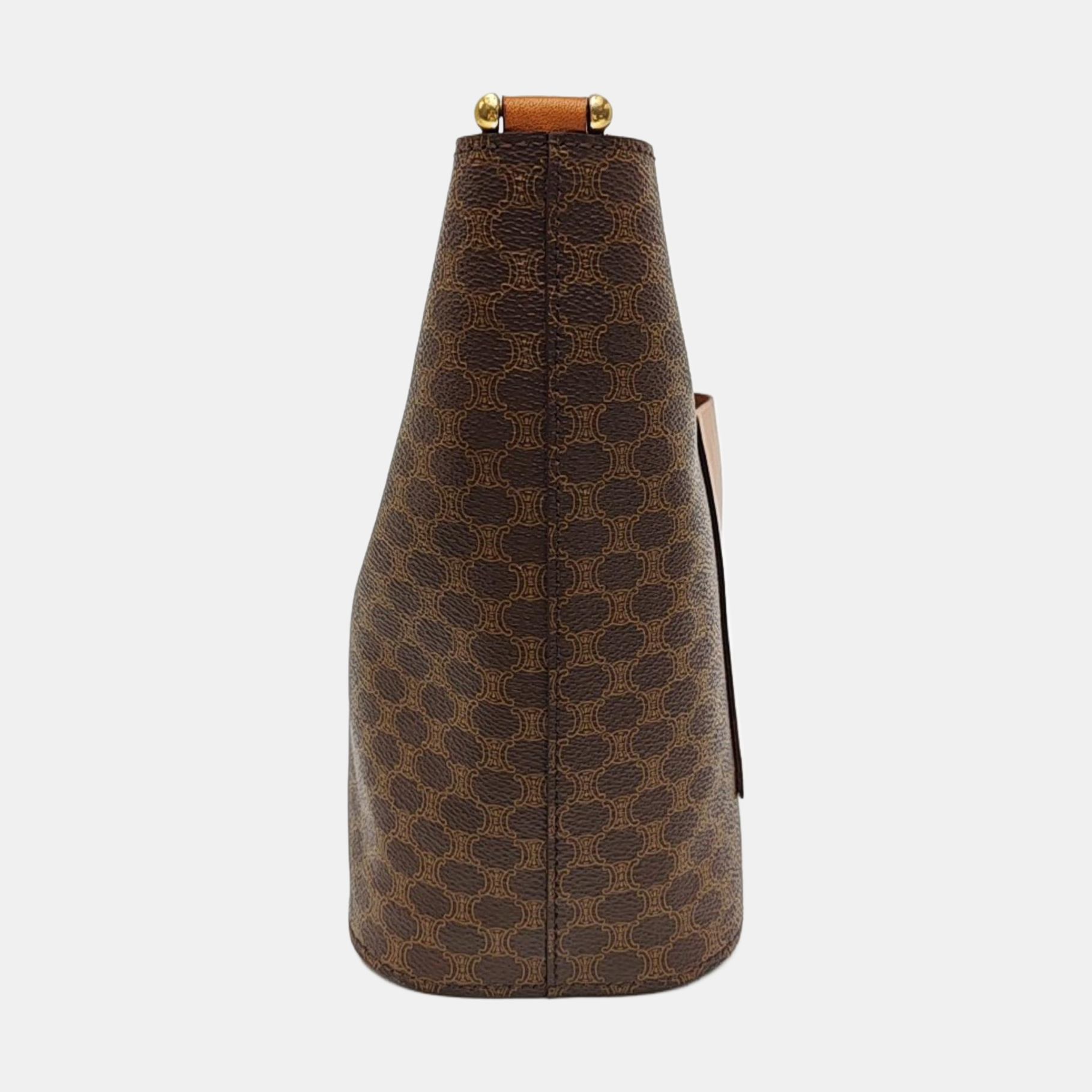 Coated Canvas Clutch Brown
