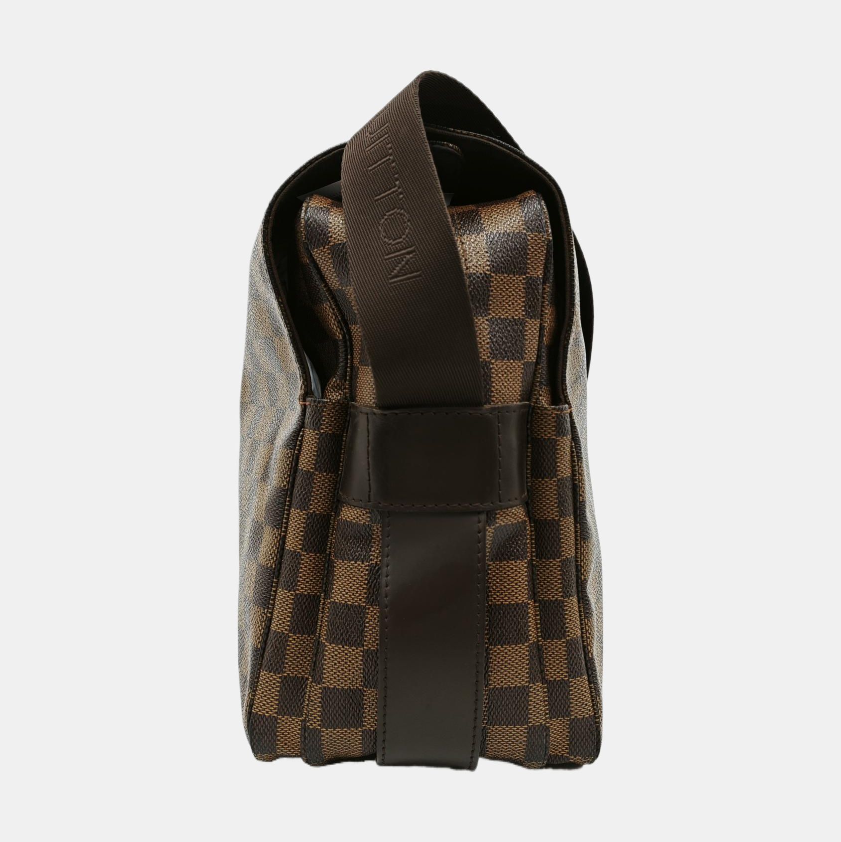 NAVIGLIO Damier Ebene Coated Canvas Brown