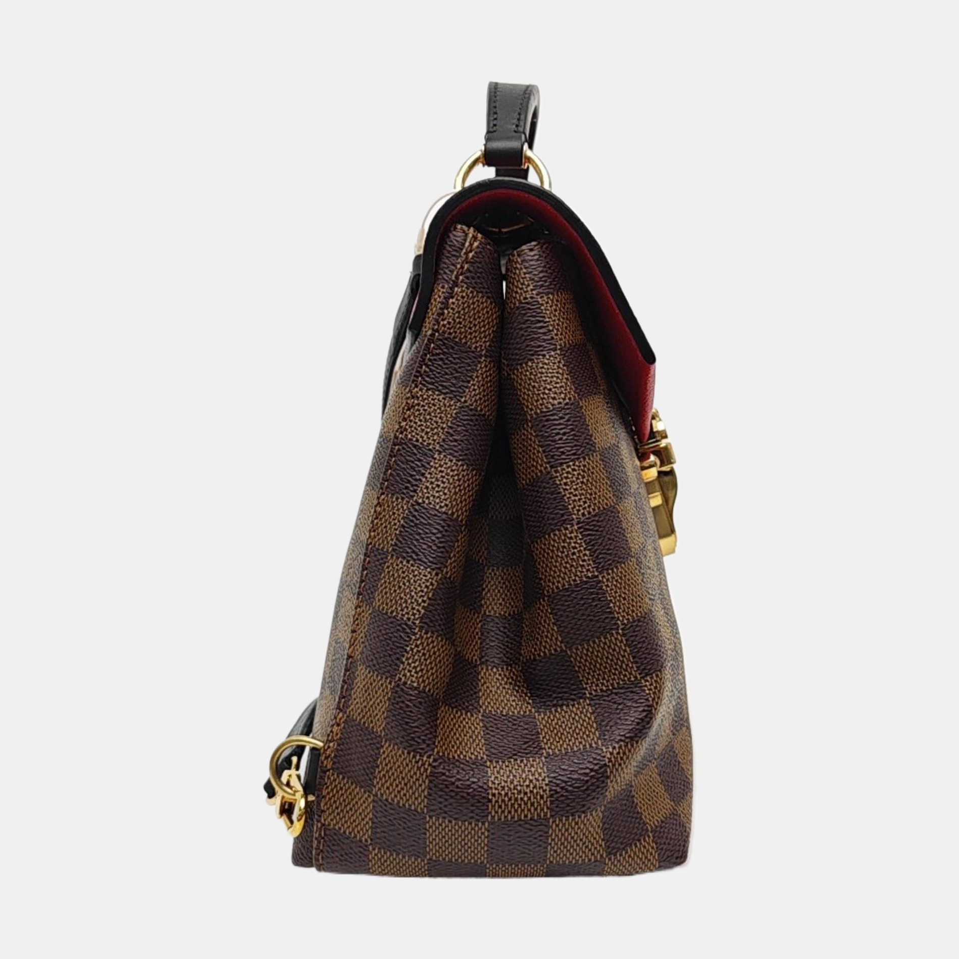 CLAPTON Damier Ebene Coated Canvas Brown