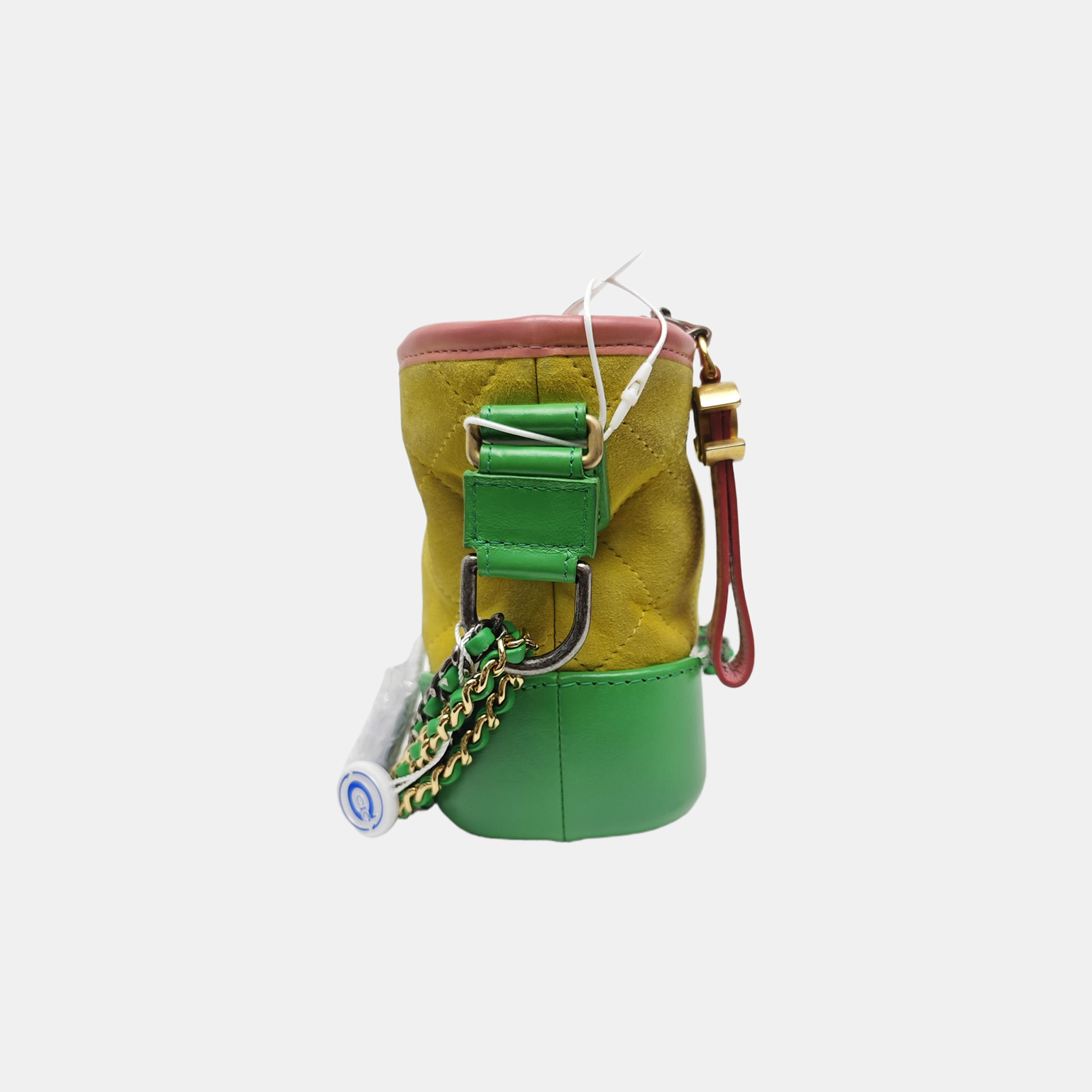 GABRIELLE Small Quilted Suede Yellow