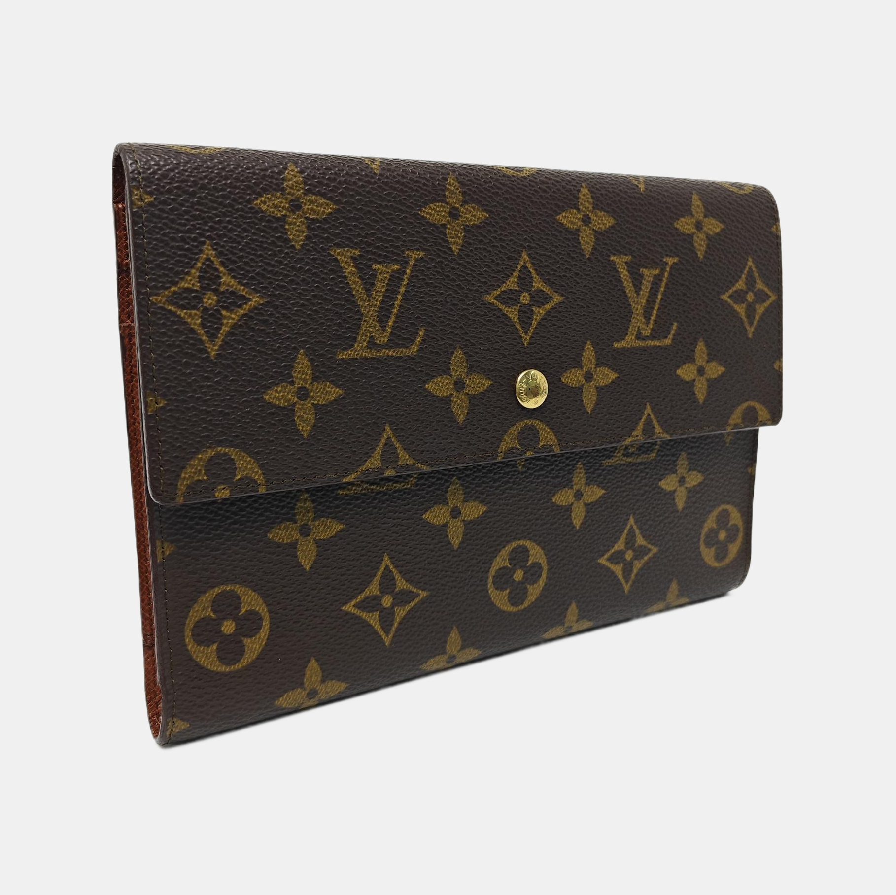 Monogram Coated Canvas Wallet Brown