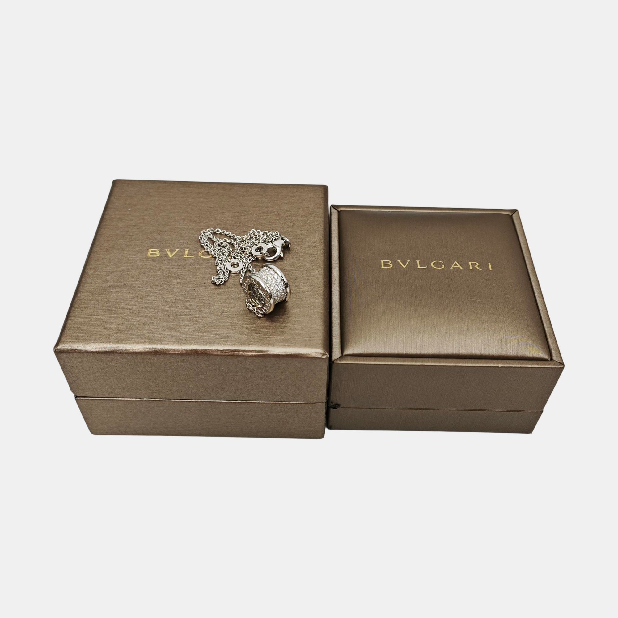 B.ZERO1 18k White Gold Silver Necklace