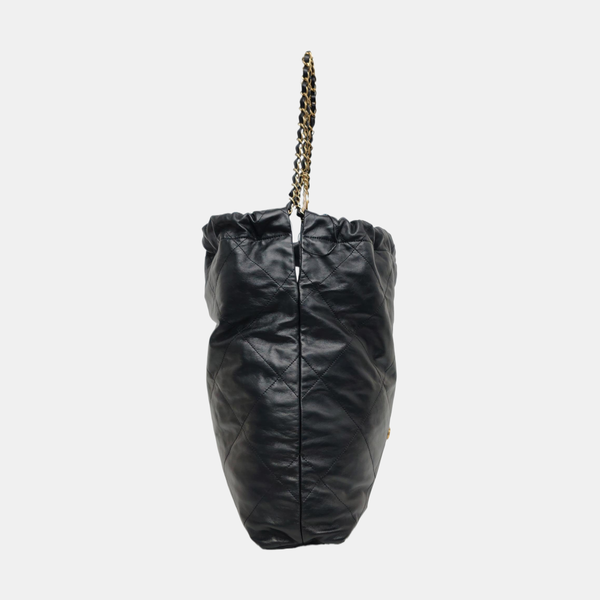 CHANEL 22 Large Quilted Calfskin Black