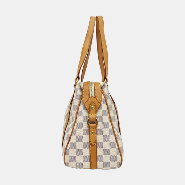 STRESA Damier Azur Coated Canvas White