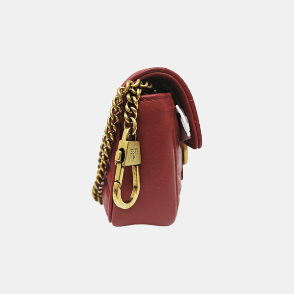 GG Marmont Mini Quilted Calfskin Red