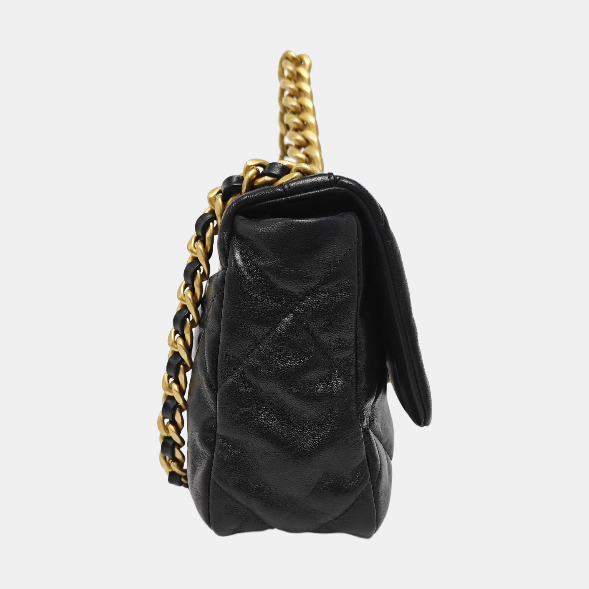 CHANEL 19 Small Quilted Calfskin Black