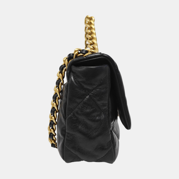 CHANEL 19 Small Quilted Calfskin Black
