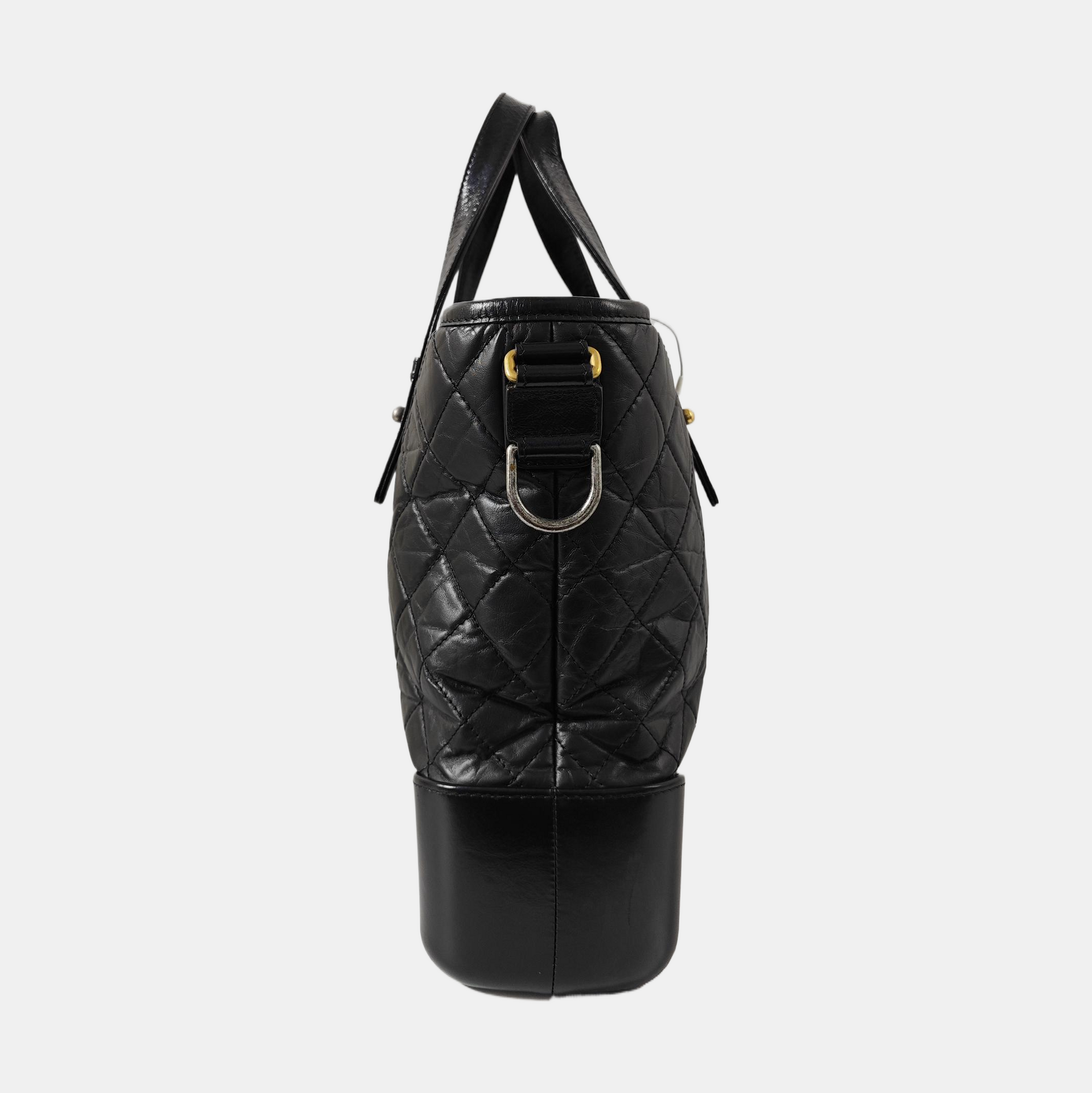 Quilted Calfskin Shoulder Bag Black