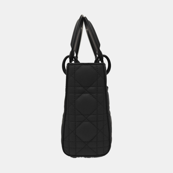 Lady Dior Mini Cannage Calfskin Black
