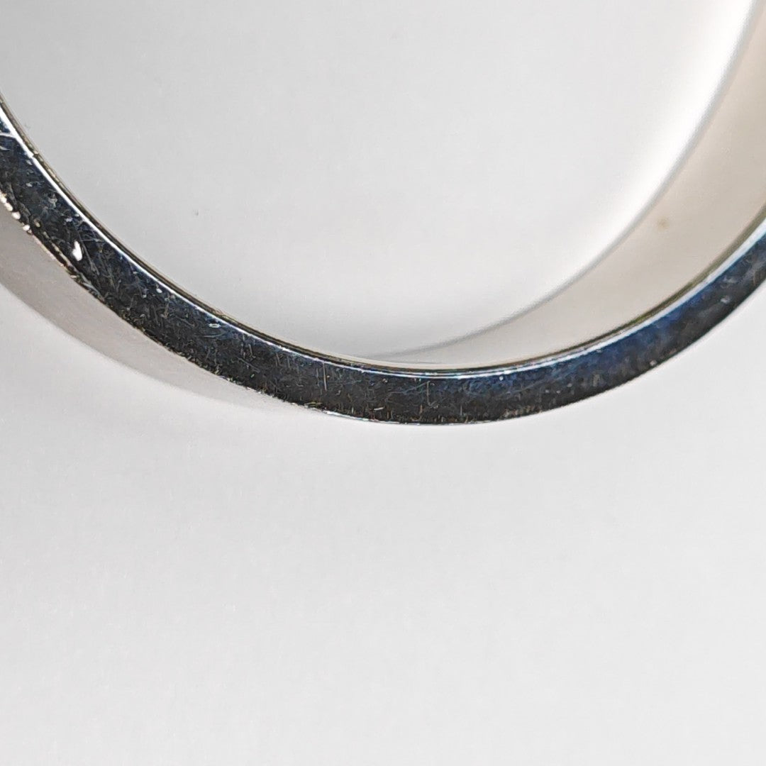 Jet Metal Silver Bangle