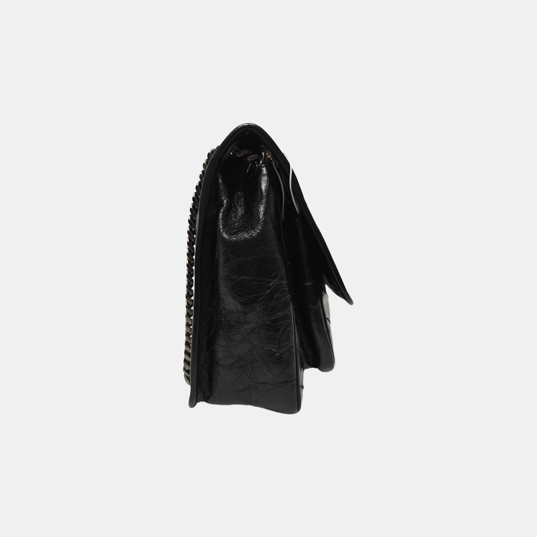 NIKI Medium Chevron Calfskin Black