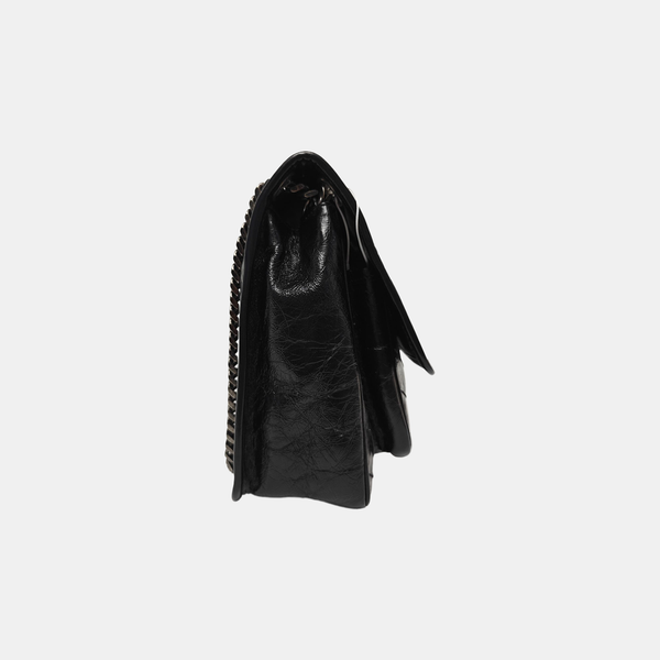 NIKI Medium Chevron Calfskin Black