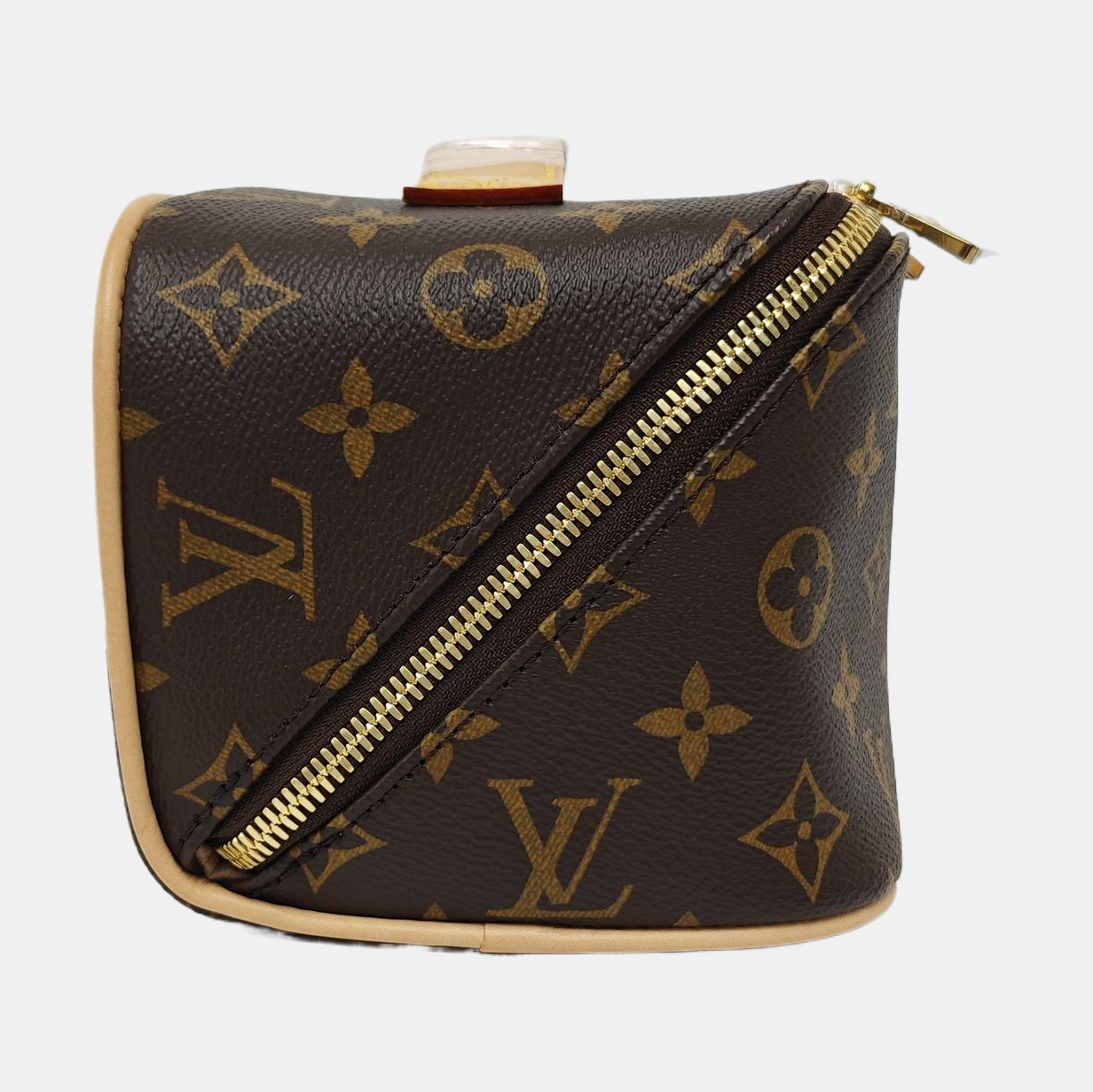 Monogram Coated Canvas Top Handle Bag Brown