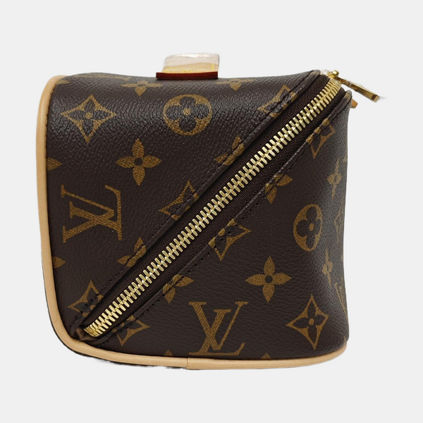 Monogram Coated Canvas Top Handle Bag Brown