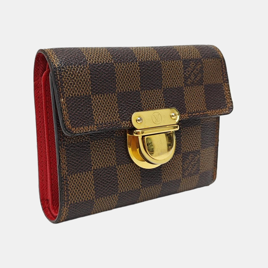 KOALA Damier Ebene Coated Canvas Brown Wallet