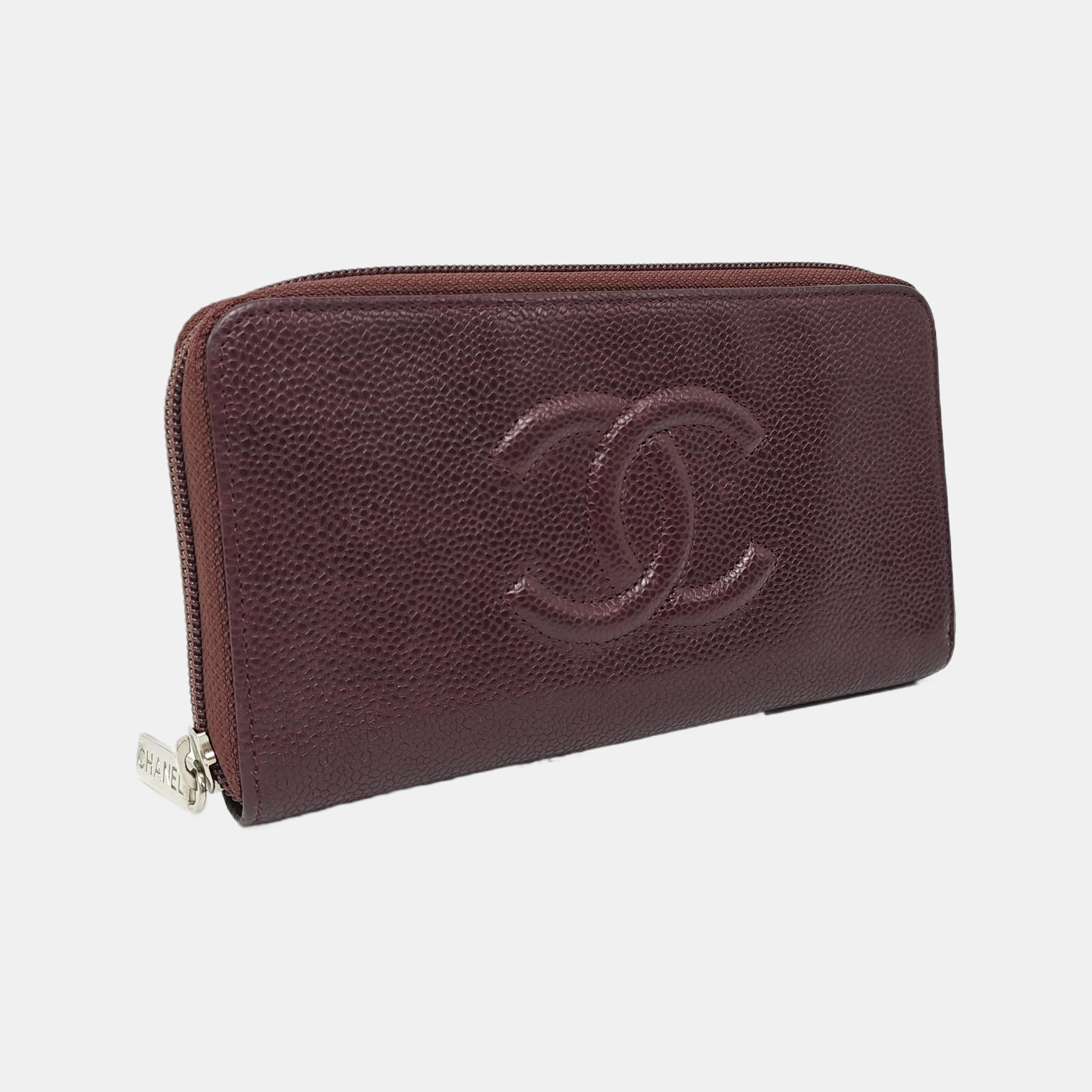 Grained Calfskin Wallet Red
