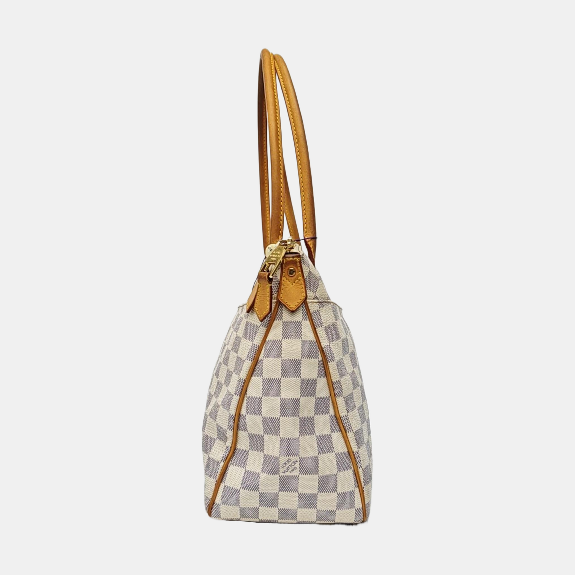 FIGHERI Damier Azur Coated Canvas White