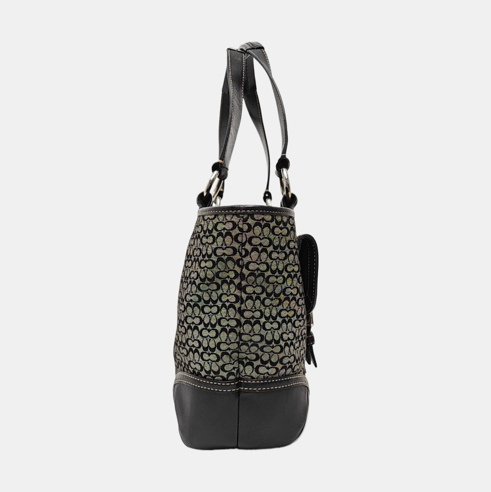 Monogram Canvas Tote Bag Gray