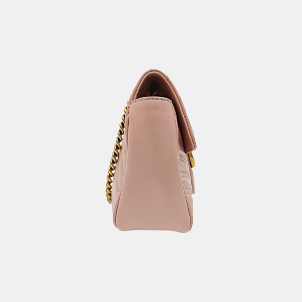 GG Marmont Medium Quilted Calfskin Pink