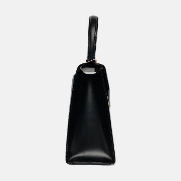 Quilted Calfskin Top Handle Bag Black