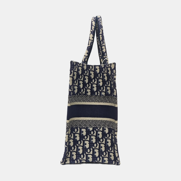 Book Tote Medium Oblique Canvas Blue
