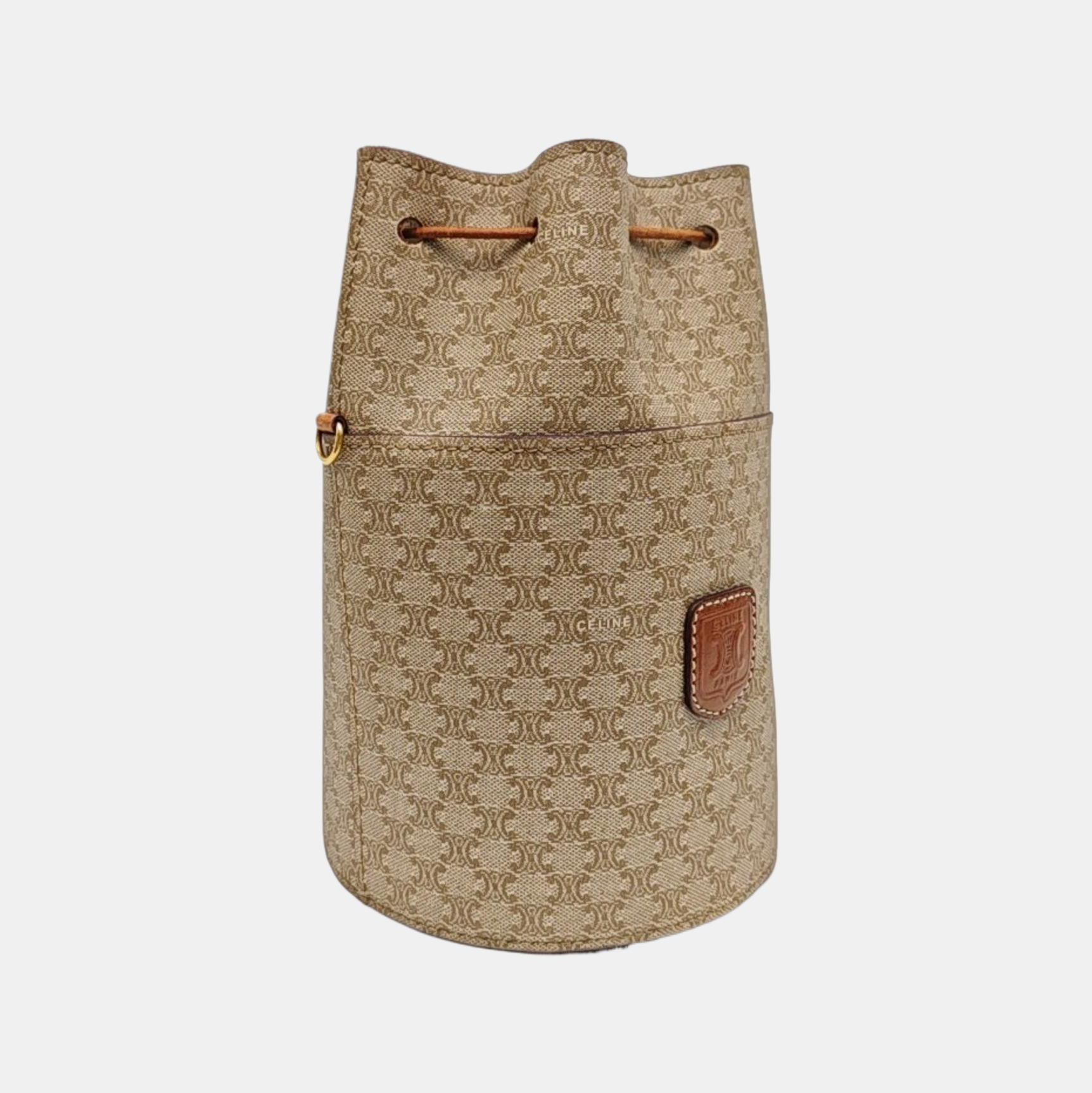 Coated Canvas Clutch Beige